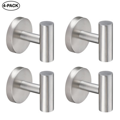 4 Pack 2.25"H Stainless Steel Bathroom Wall Mounted Towel Hook