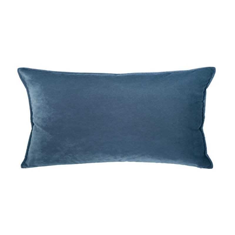 Franklin Washable Velvet Square Pillow Cover & Insert , 12"H x 26"W, Harbor