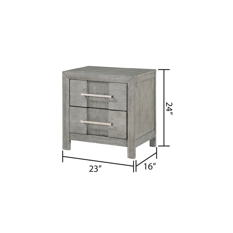 2 Table de chevet grise avec un savoir-faire raffiné pour l'organisation moderne de la chambre à coucher