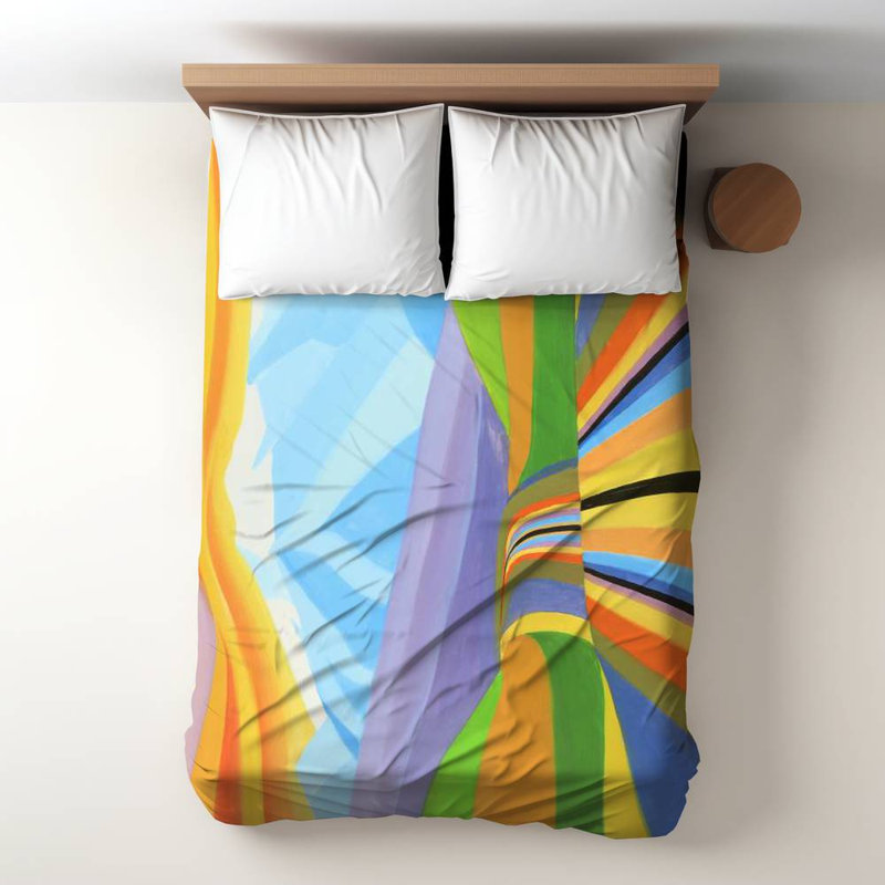 Housse de couette multicolore Mountain Road - Décoration de chambre contemporaine