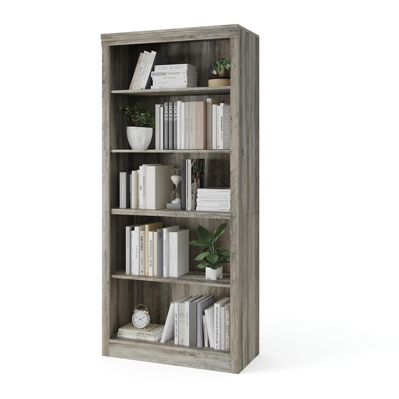 Bibliothèque 71 po à 5 niveaux, bibliothèque ouverte en bois avec conception anti-basculement, bibliothèque pour chambre à coucher, salon et bureau