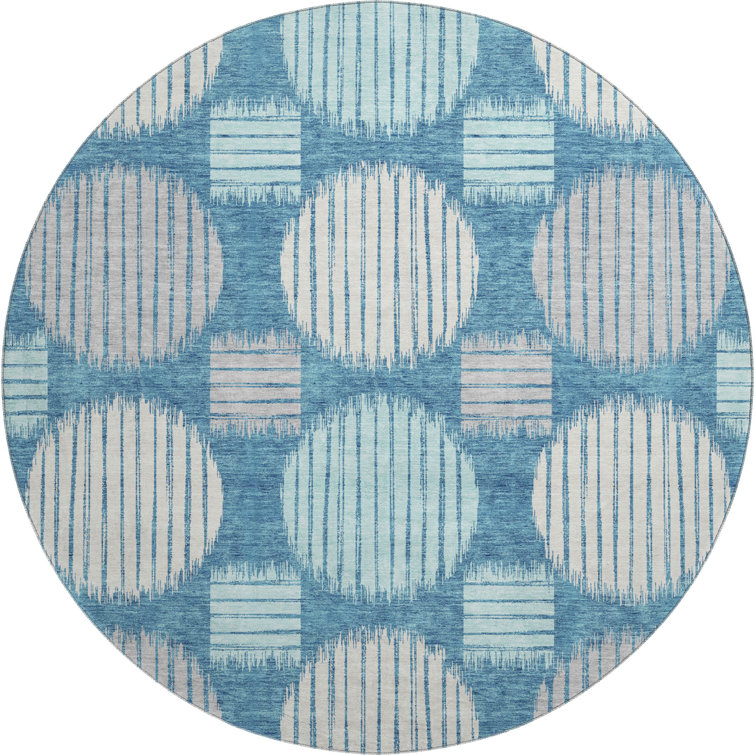 Premium Machine Washable Prisco Teal Rug