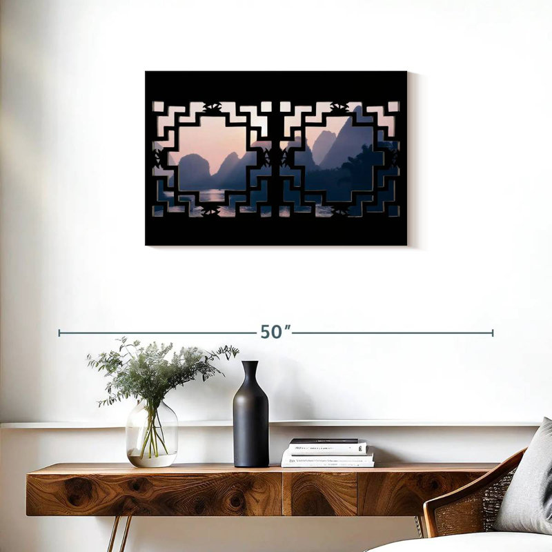 Lilie Asian Window Mountain, 20" H x 30" W