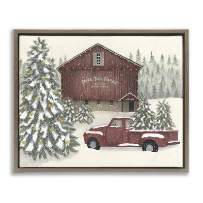 Cadre flottant Winter Pine Tree Farm, design par Linda Spivey