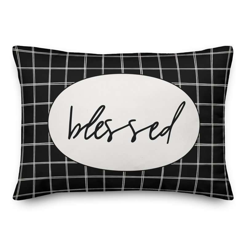  Housse de coussin rectangulaire et insert Blessed, Noir