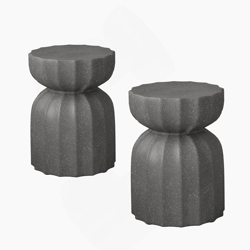 Ensemble de table basse et de table d'appoint 13 "modernes et imperméables pour l'intérieur et l'extérieur, Gris