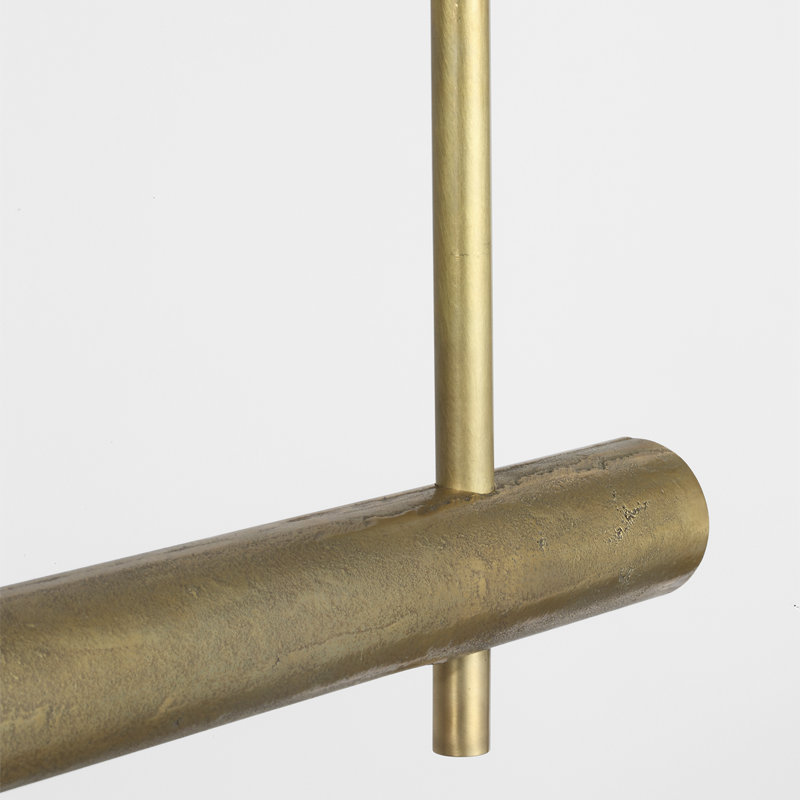 Anne-Marie Barton Stahl 60" Linear Chandelier with Nova Frost Lens, Museum Brass