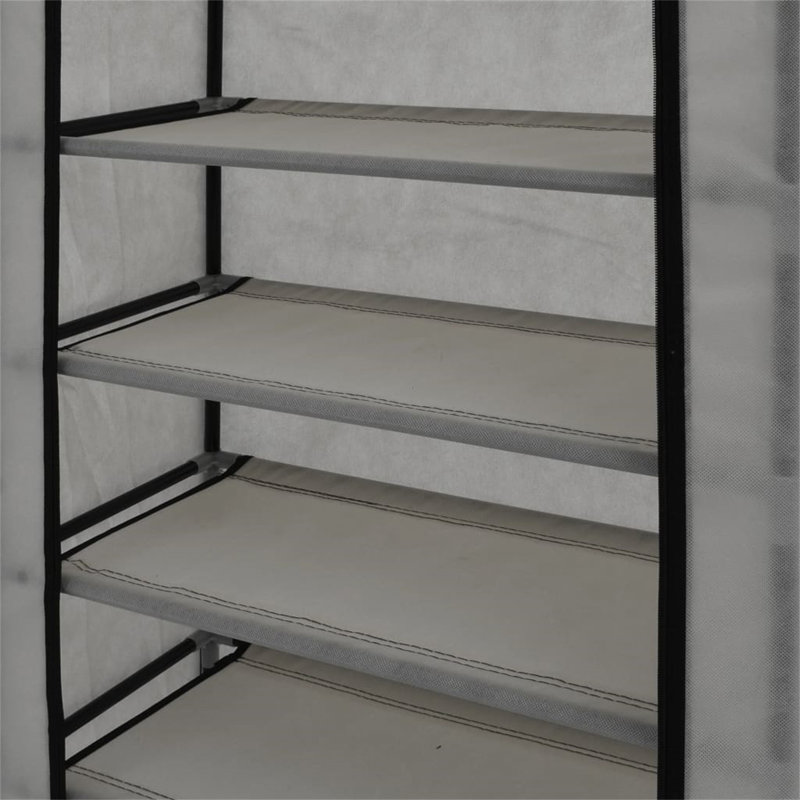 10 Pair Shoe Rack, Grey