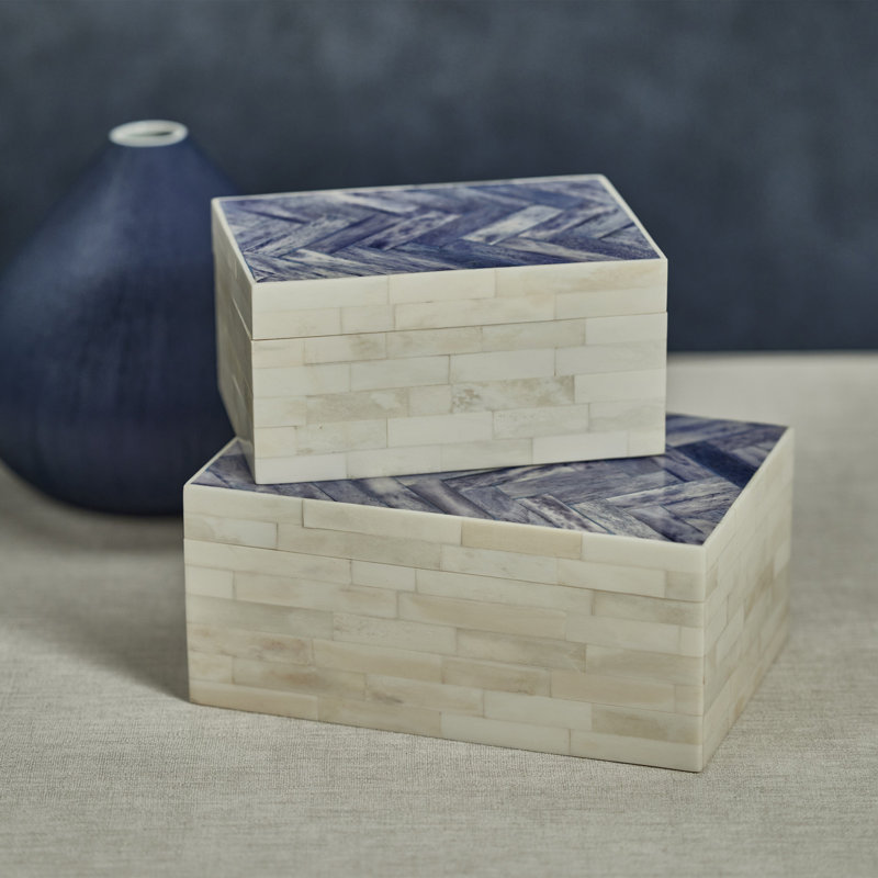 Handmade Bone Decorative Box, 3" H x 7" W x 5" D