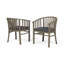 Chaises de salle à manger d'extérieur en bois avec coussins, ensemble de 2-1917748879