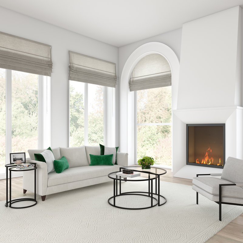 Allys Glass Top Nesting Tables, Blackened Bronze