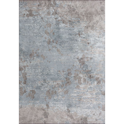 Almarin Rectangle Floral and Abstract Cotton and Viscose Indoor / Outdoor Area Rug