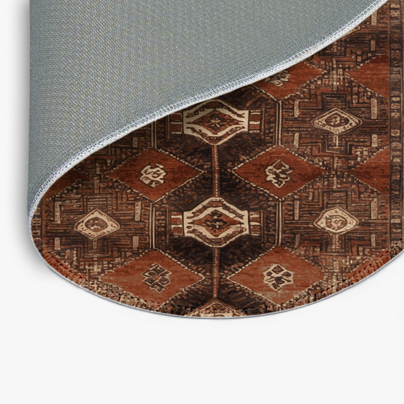Tapis turc intérieur et extérieur brun, Round 5'