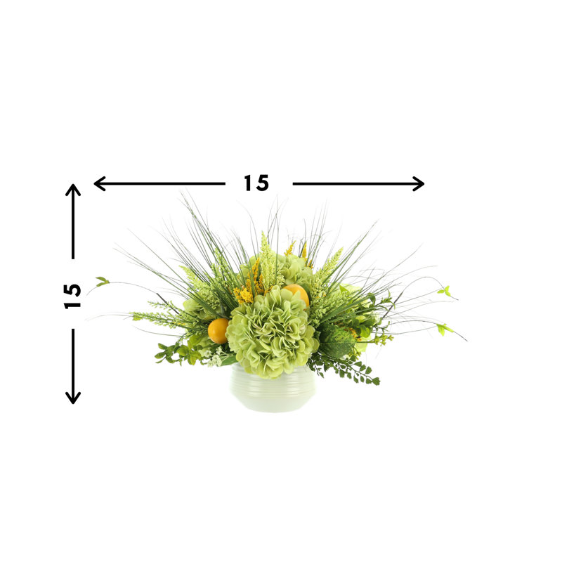 Hydrangea, Heather And Lemon Floral Arrangement