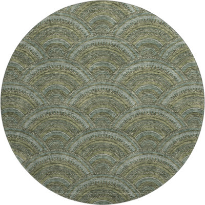 Premium Machine Washable Prisco Olive Rug
