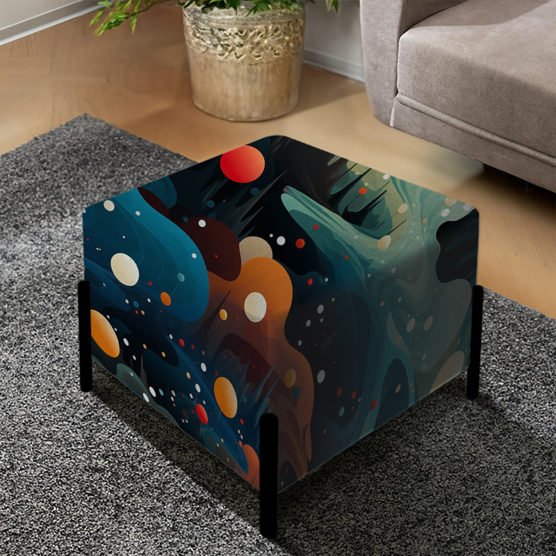 Cosmic Harmony - Abstract Square Ottoman