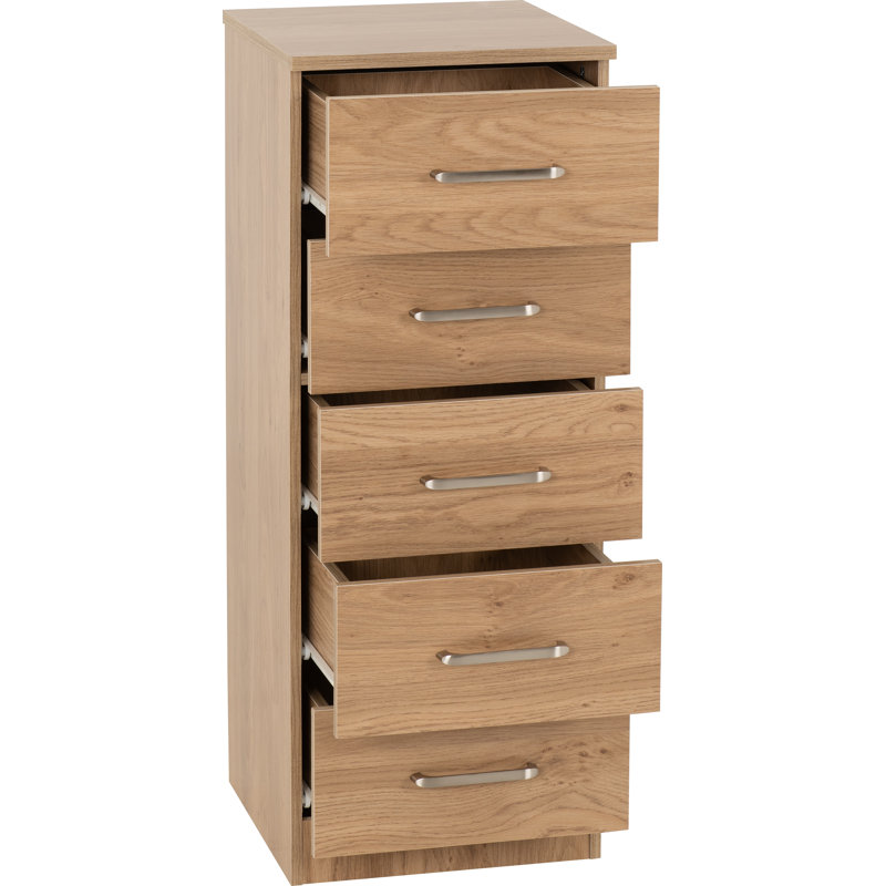 Sumrah 35 cm W Chest of 5 Drawers, Brown