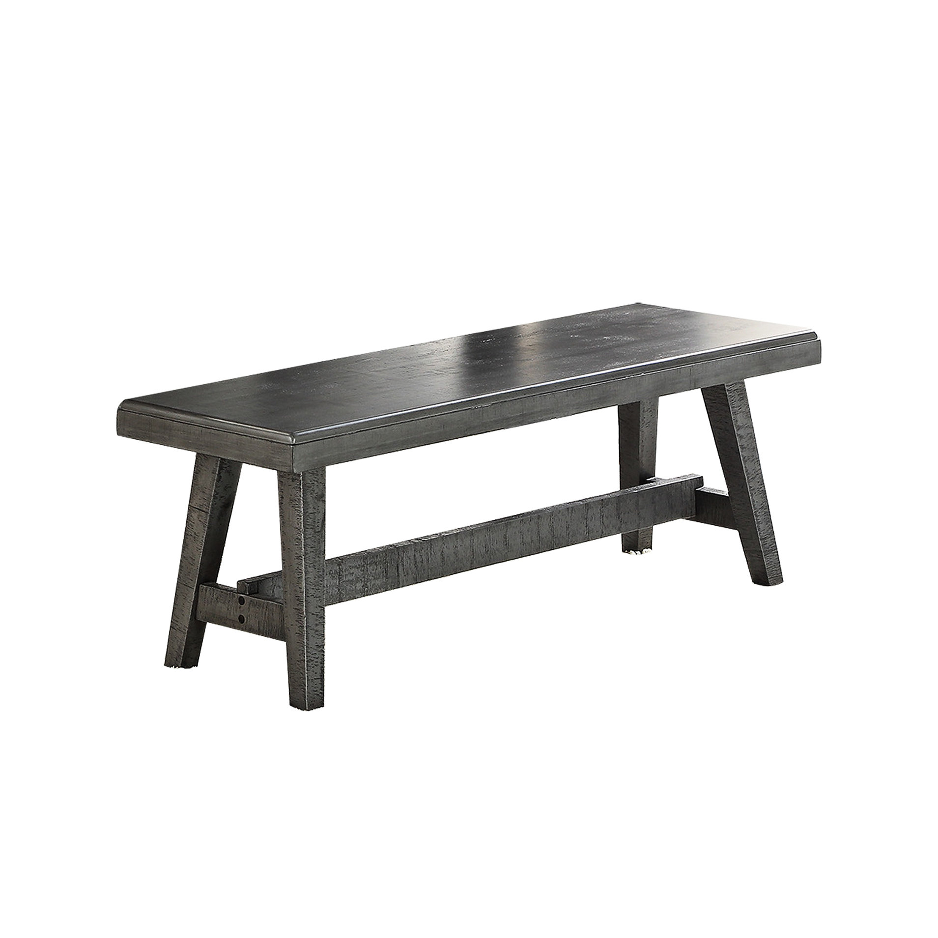 Latitude Run® Modern Grey Dining Bench - Rubber Wood, 16.64 In Width ...