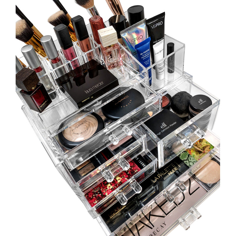 Makeup Storage Case Set Large Display - Pink, Clear