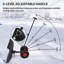 EAGLE PEAK 40.4" Metal Rolling Snow Pusher with Wheels, Adjustable-Angle Steel Blade and Height-Adjustable Handle-137263729