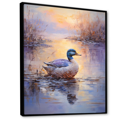 Twilight Duck At The Lake II - Duck Animal Wall Art