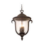 Santa Barbara Outdoor 3 LT Burnished Bronze Outdoor Pendant Kalco, Burnished Bronze