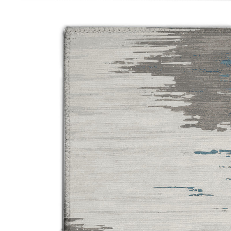 Watercolor Gray Indoor and Outdoor Area Rug, Rectangle 8' x 10'
