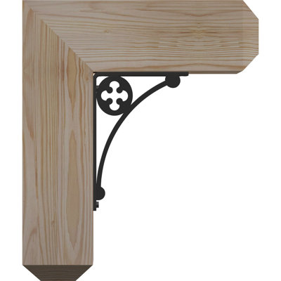 3 1/2"W x 9 1/2"D x 12"H Crawley Craftsman Ironcrest Smooth Bracket, Douglas Fir (1 1/2"W x 5 1/2"D x 8"H Iron Bracket)