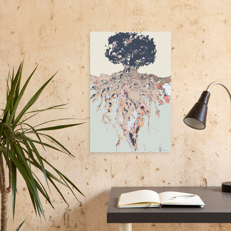 Arbre profond abstrait contemporain, art de la nature, H 24 po x l 16 po