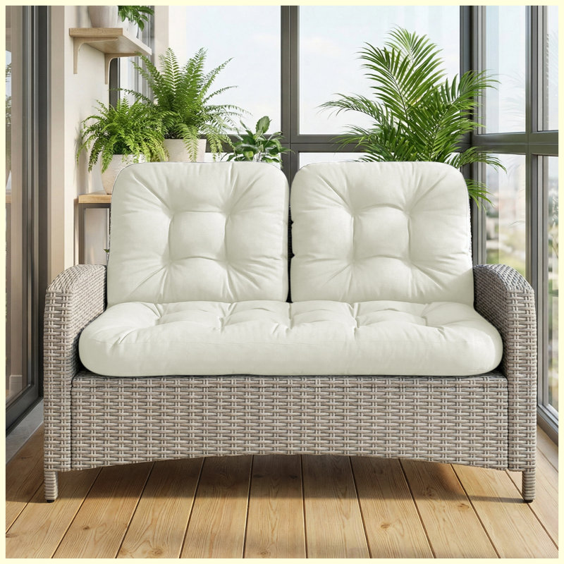 Ensemble de 3 coussins de chaise d'extérieur en osier - 4 pouces de coussins de patio imperméables, épais, antidérapants et capitonnés