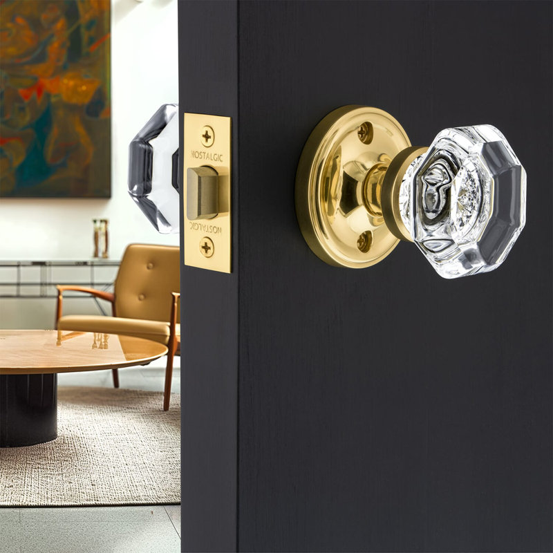 Classic Rosette with Waldorf Door Knob, Unlacquered Brass, 2-3/4”