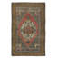 Tapis turc de style Mid-Century noué à la main avec motif à médaillon géométrique, 100% laine