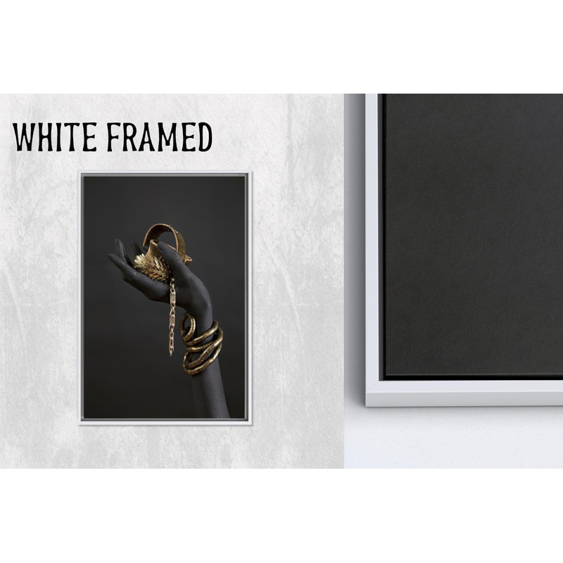 "Elegant African Woman", impression sur toile, 1P, encadré blanc, Hauteur : 43,4 pouces x Largeur : 31,6 pouces