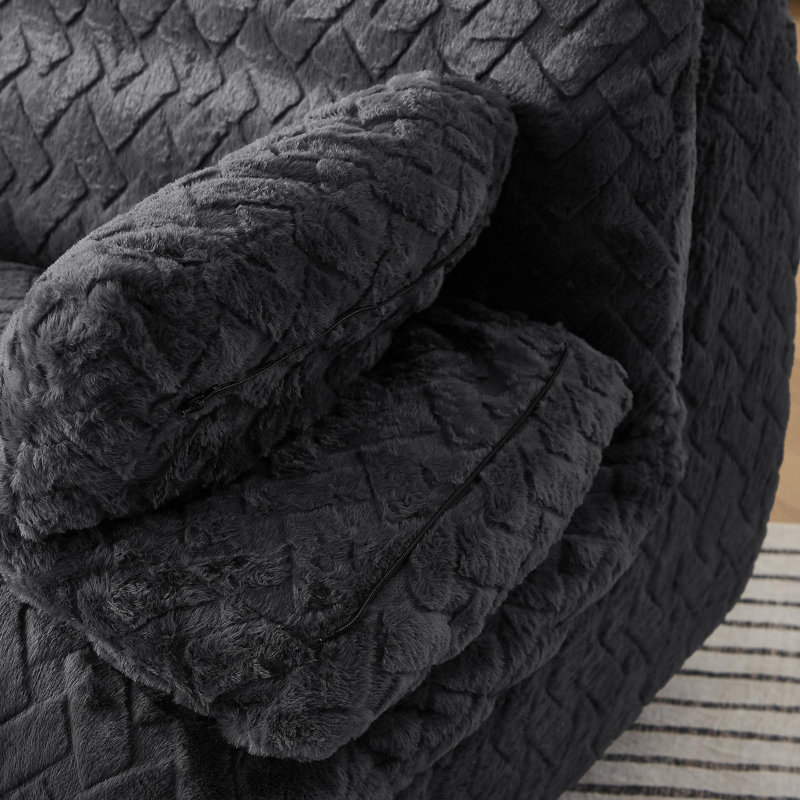 Liyasi Full Compression Sofa Chair With Swivel, Black