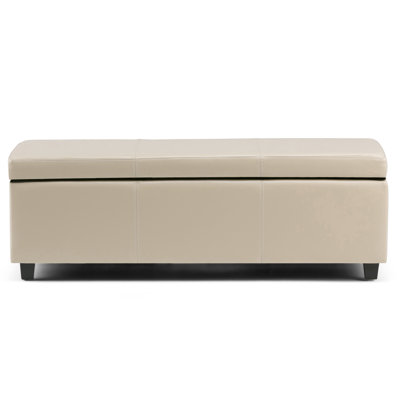 Avalon 48"W Upholstered Contemporary Rectangular Lift-Top Storage Ottoman Bench with High-Density Foam