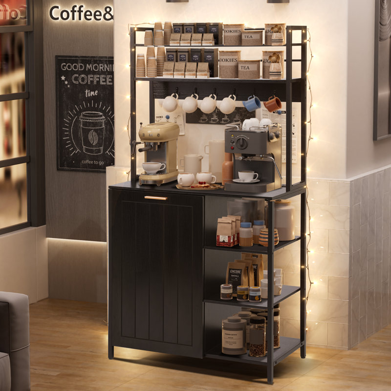 Armoire à micro-ondes Bakers Racks, Noir