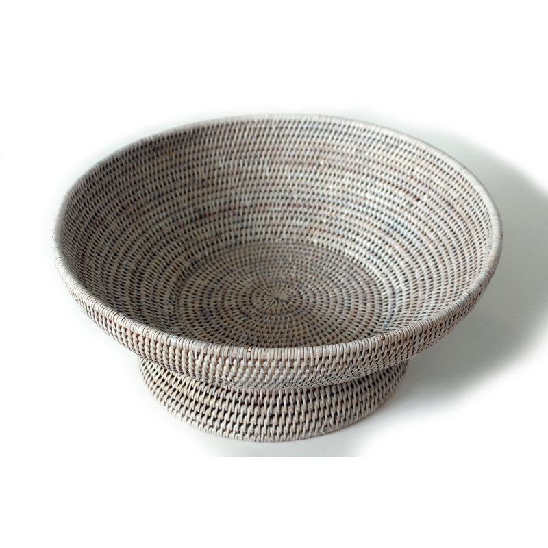 Matahari US Rattan Fruit Bowl, White Wash