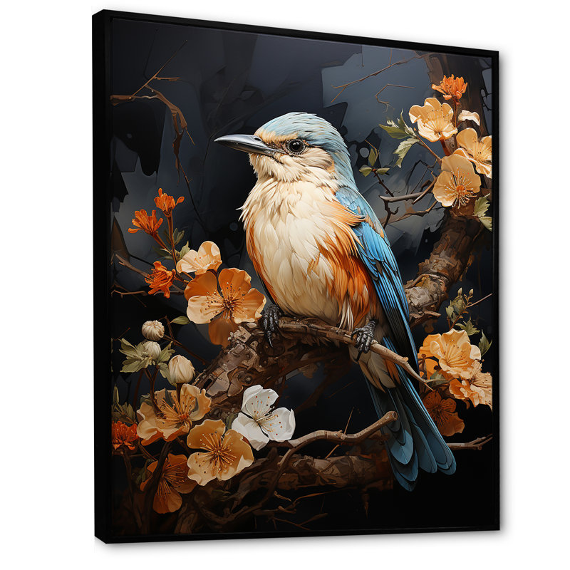 «Bird Avian Realism I» sur toile, Cadre flottant noir, H 20 po x l 12 po
