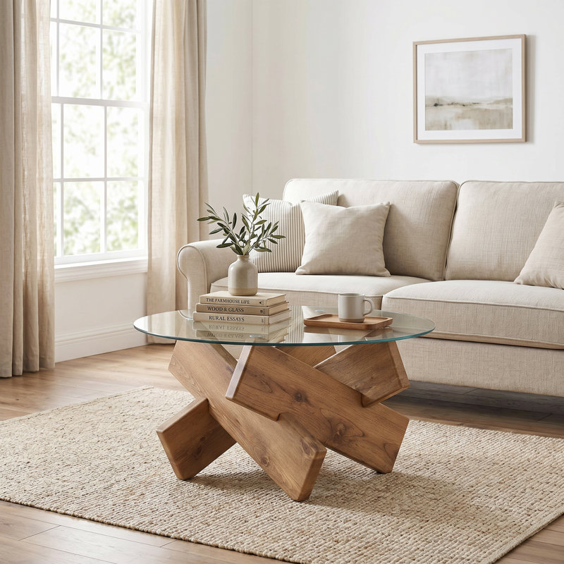 Table basse 33,4 pouces Modern Farmhouse, Natural
