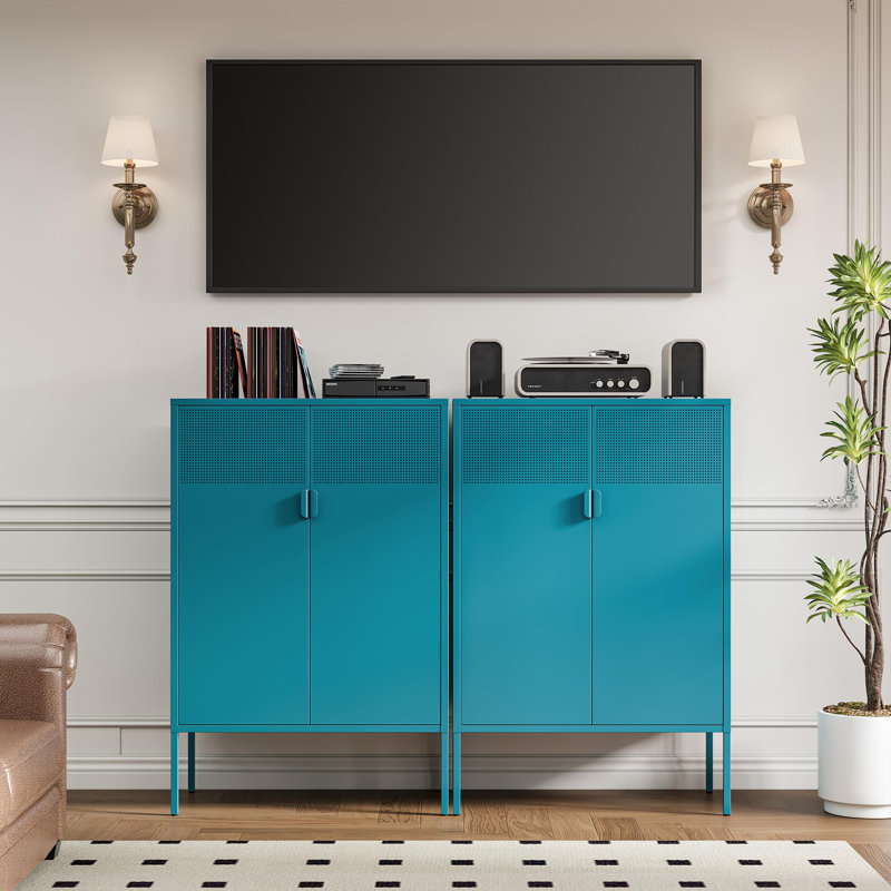 Metal Locker Storage Cabinet, Dark Blue