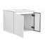 Meuble-lavabo mural 24 po avec lavabo en céramique, 2 portes à fermeture douce, meuble-lavabo blanc brillant et 1/2 porte en verre gris, contreplaqué-129864872