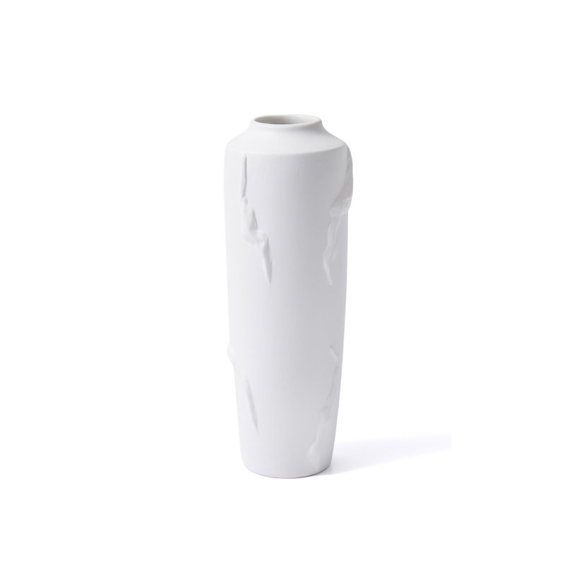 Elegant White Ceramic Vase, 7.5 x 7.5 x 18.5 inches | 100% Ceramic Construction | Perfect for Home Décor, Centerpieces & Flower Arrangements | Stylish and Durable Design for Any Room