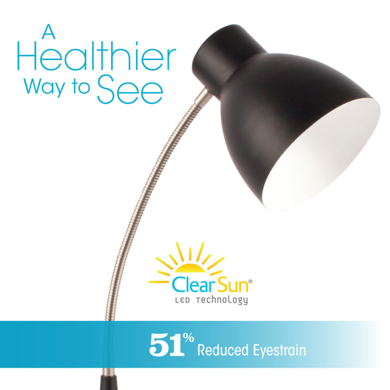 Adjustable Black and Silver Metal LED Desk Lamp with USB Port