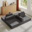 Canapé-lit convertible avec coussin cylindrique - Coussin pliant en velours côtelé pour une utilisation polyvalente dans le salon, la chambre à coucher, le salon et le studio - Gris foncé-2474891