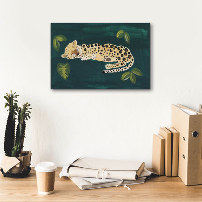 Toile épique Graffiti «Lethargic Leopard 2» par Alicia Longley, 18 po x 12 po