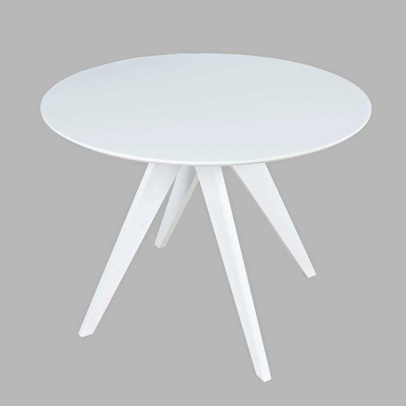 Table de salle à manger Damiano Mid-Century, White