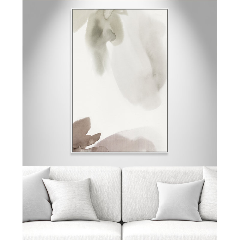 Weslyn Hopeful I - Floater Frame Painting on Canvas, White Framed, 61.5" H x 41.5" W x 2" D