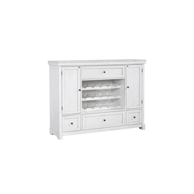Solid Wood 60" Spirit Cabinet with Wine Rack