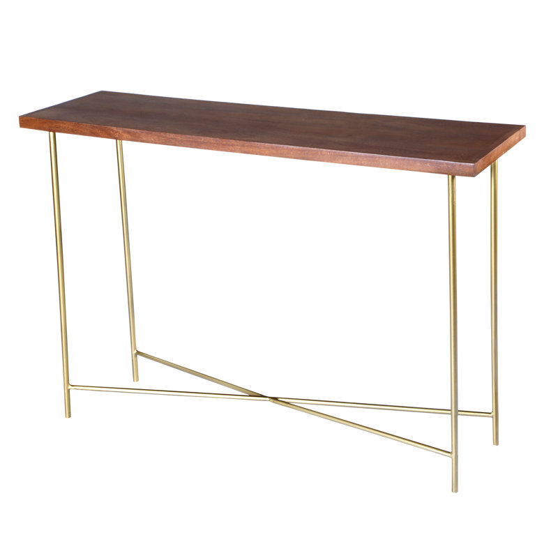 Miser 110cm Solid Wood Top Console Table, Walnut