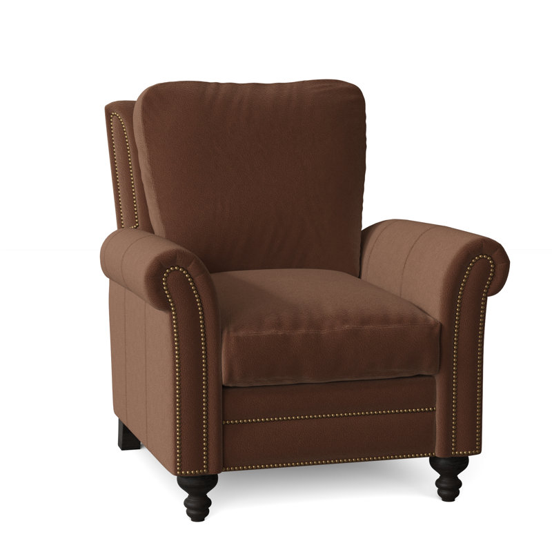 Richardson Recliner, Aline Fumo Genuine Leather, Cobblestone, French Natural